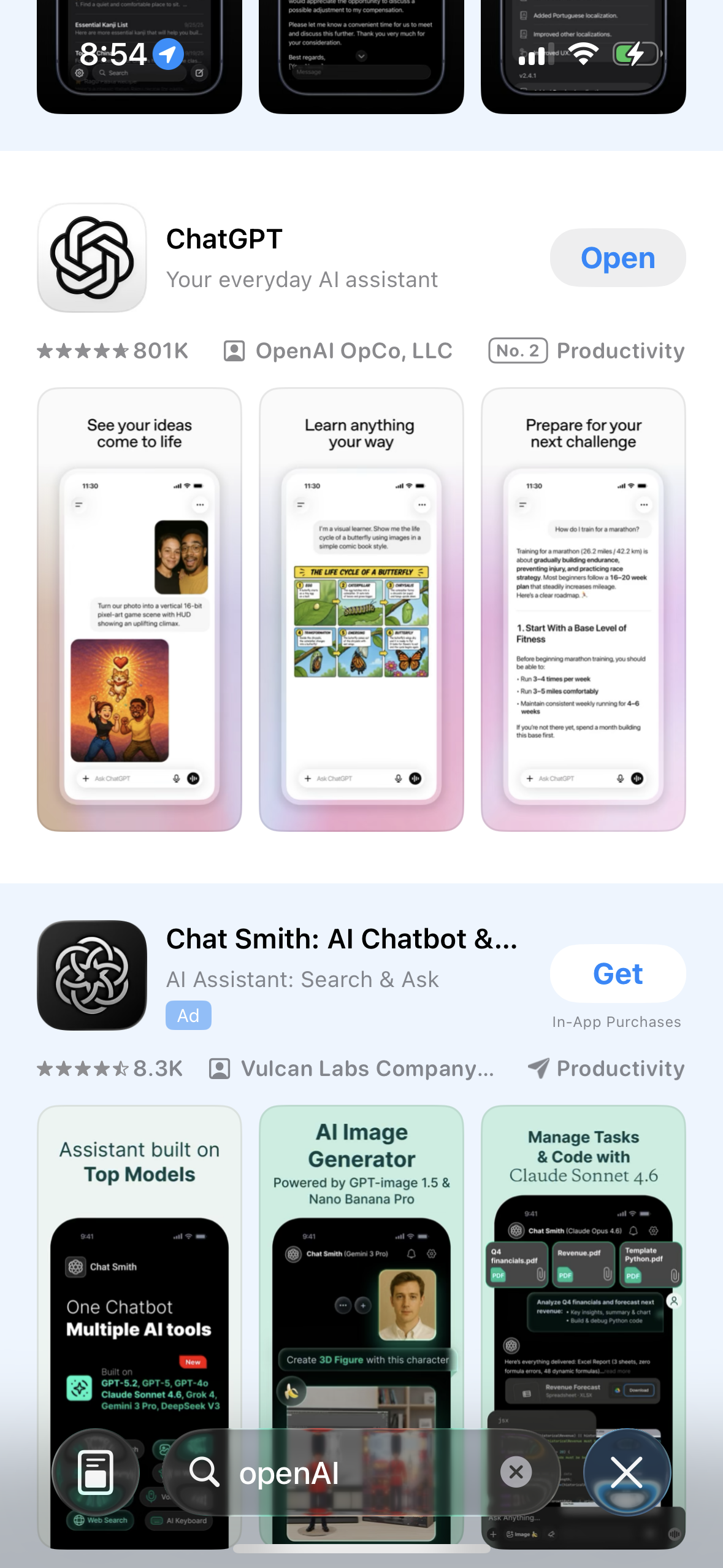 App Store 搜索 ChatGPT